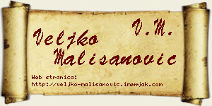 Veljko Mališanović vizit kartica